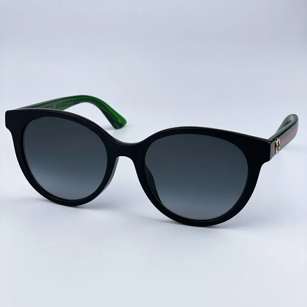 NEW GUCCI GG0702SKN 004 Black/Colorful Gray Gradient Round Women Sunglasses